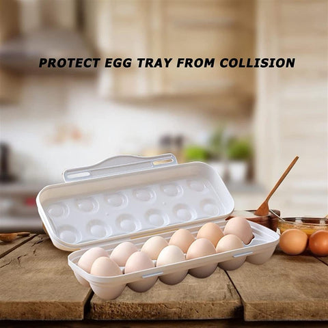 18 Grid Egg Holder Storage, Shock-Proof Egg Container with Buckle, Egg Carrier, Egg Tray, Egg Shelter, Effective Full Seal, Egg House use for Fridge, Camping, Kitchen - jugaad.shop