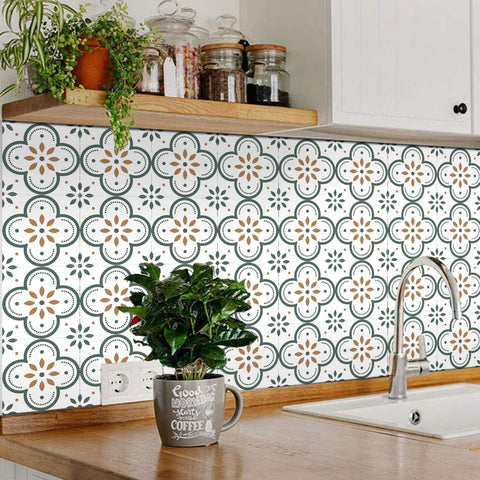 Peel and Stick Floor Tiles Kitchen / Bathroom Backsplash Sticker Detachable Waterproof DIY Tile Stickers for Wall Decoration Tiles Home Decoration (8x8 Inch / 1 pc Tiles) - jugaad.shop