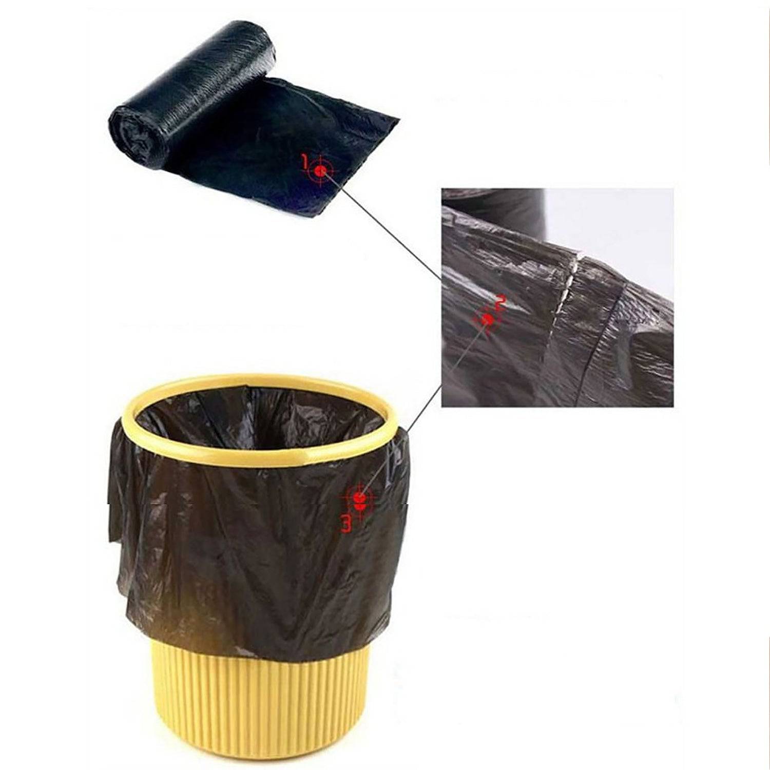 Black Garbage Bags / Dustbin Bags / Trash Bags 45x50cm (1Pc) - jugaad.shop