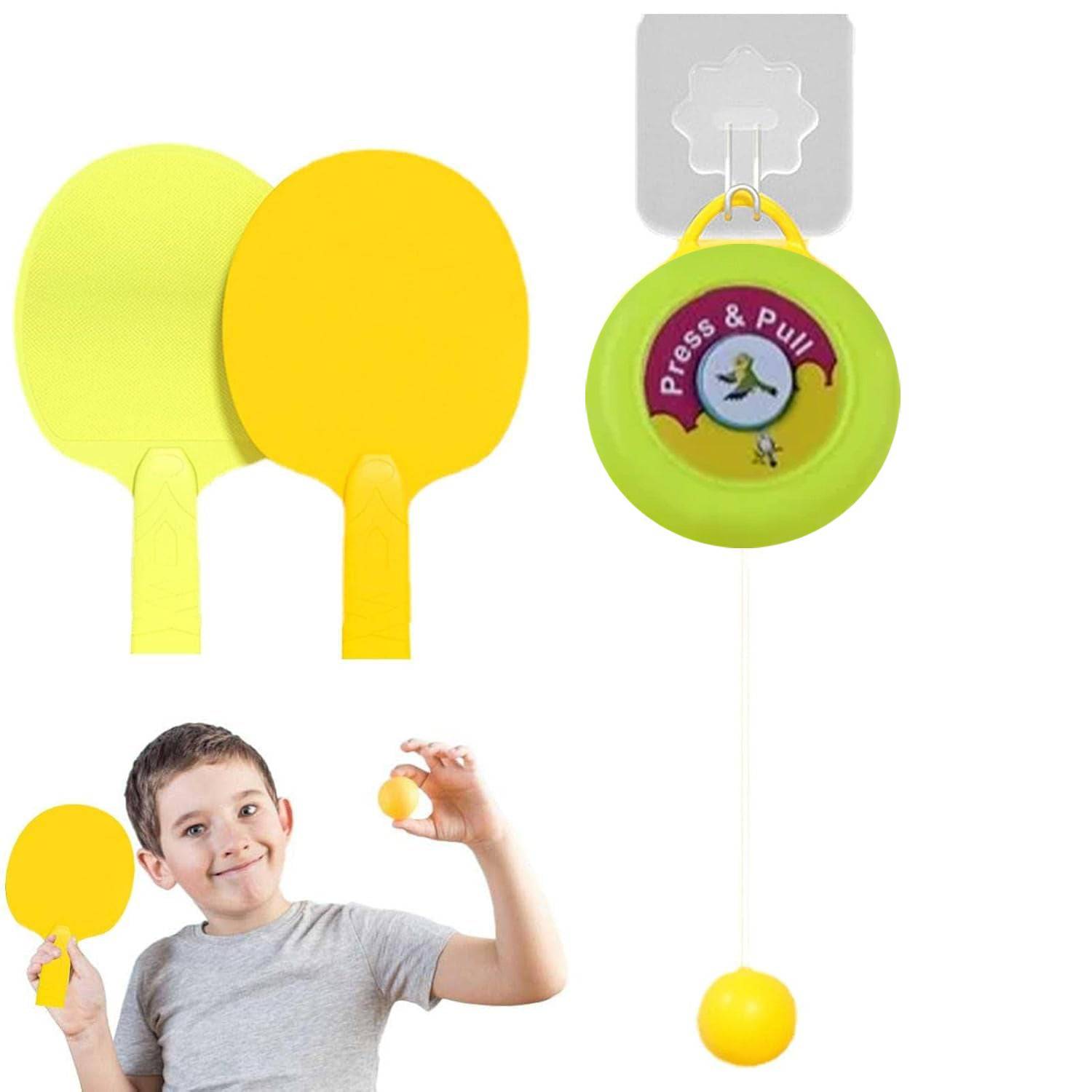 Portable Indoor Hanging Table Tennis with Three Ball, Table Tennis Self Training Set - jugaad.shop