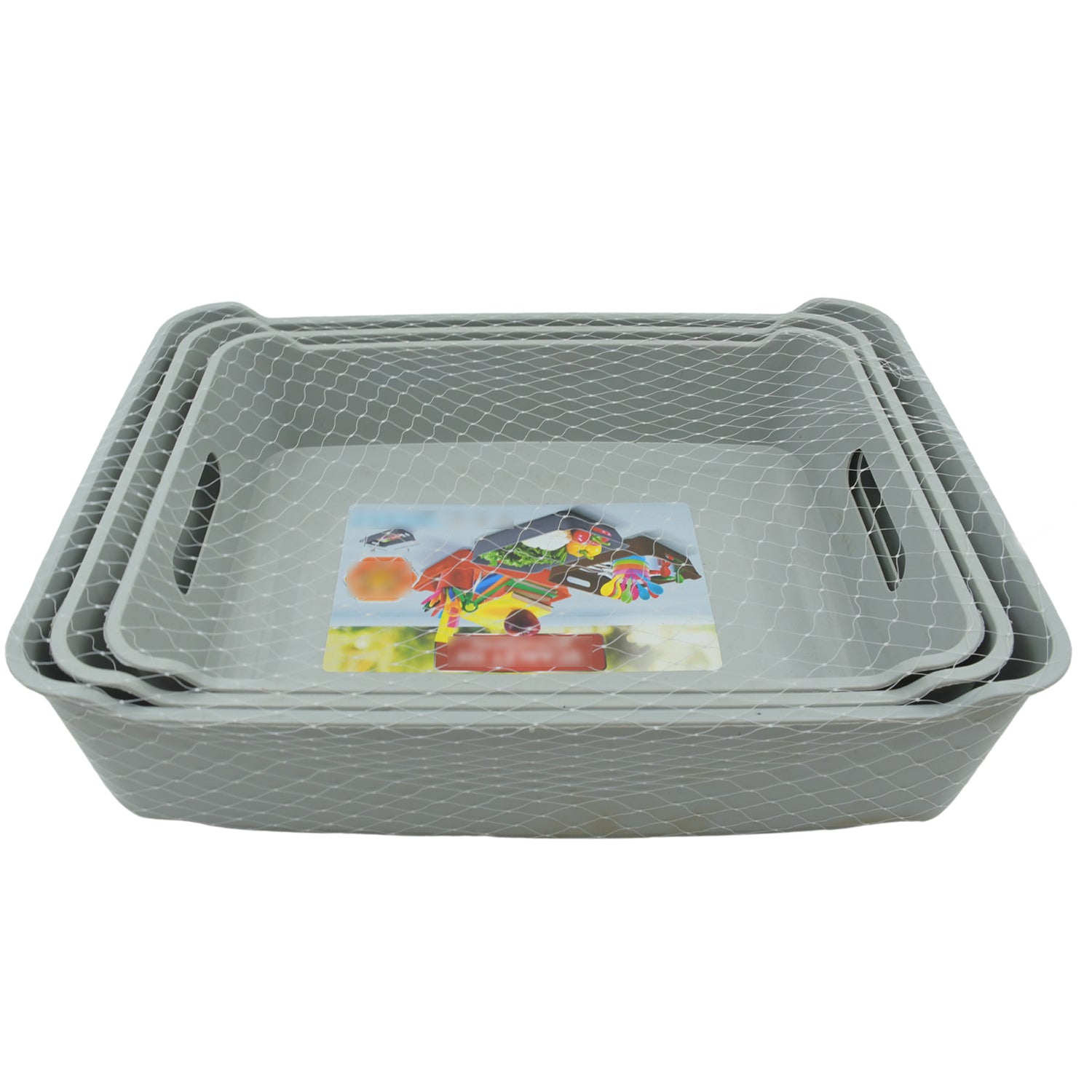 Multipurpose Organising & Storage Plastic Tray,  Fruit & Vegetable/ Multi Purpose Tray, Organizer for Kitchen, Countertop, Cabinet, Bathroom Plastic Storage Basket For Store Fruits, Vegetables, Magazines, Cosmetics, Stationary Set of 3 - jugaad.shop