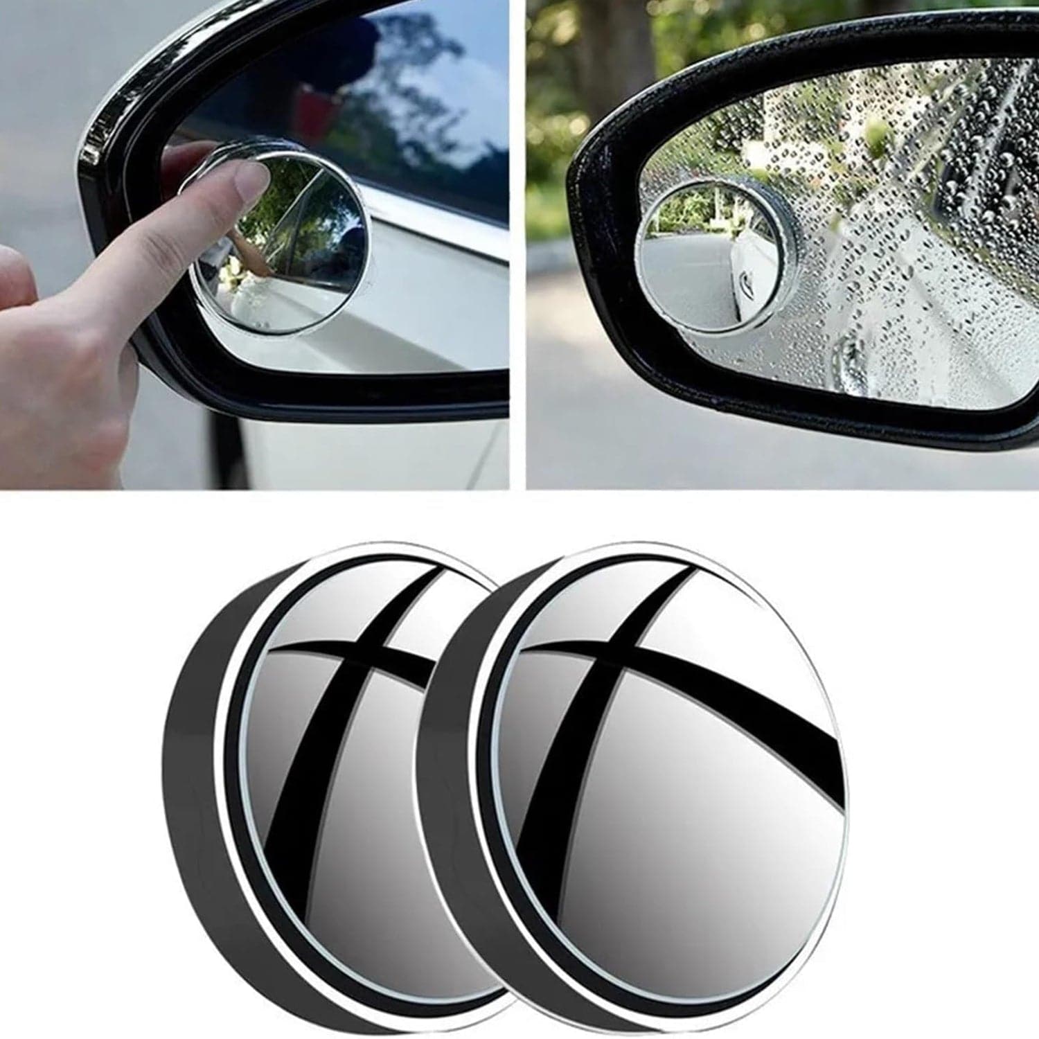 360DEGREE BLIND SPOT ROUND WIDE ANGLE ADJUSTABLE CONVEX REAR VIEW MIRROR - PACK OF 2 - jugaad.shop