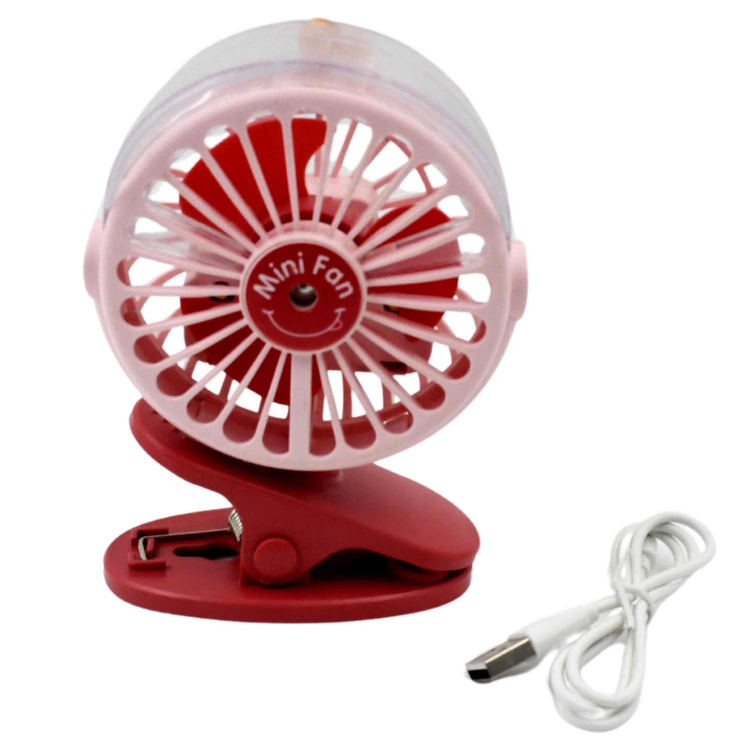 Portable Clip-on Fan, Battery Operated, With Light & Spray, Small Yet Powerful USB Table Fan, 3-Speed Quiet Rechargeable Mini Desk Fan, 360° Rotation, Personal Cooling Fan for Home, Office, Camping - jugaad.shop