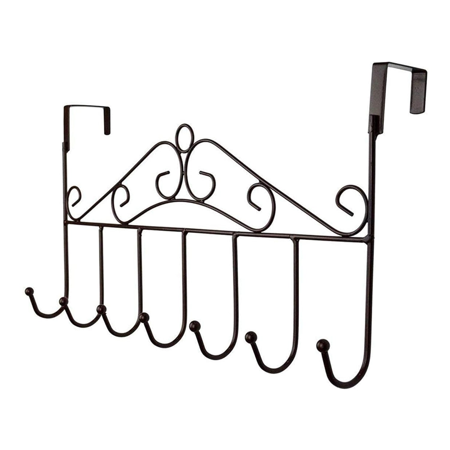 Over The Door Hanger Rack 7 Hooks Decorative Ognazier Hook Rack Stylish Door Hanger Door Hook Hangers with 7 Hooks,Metal Hanging Rack for Home Office Use - jugaad.shop