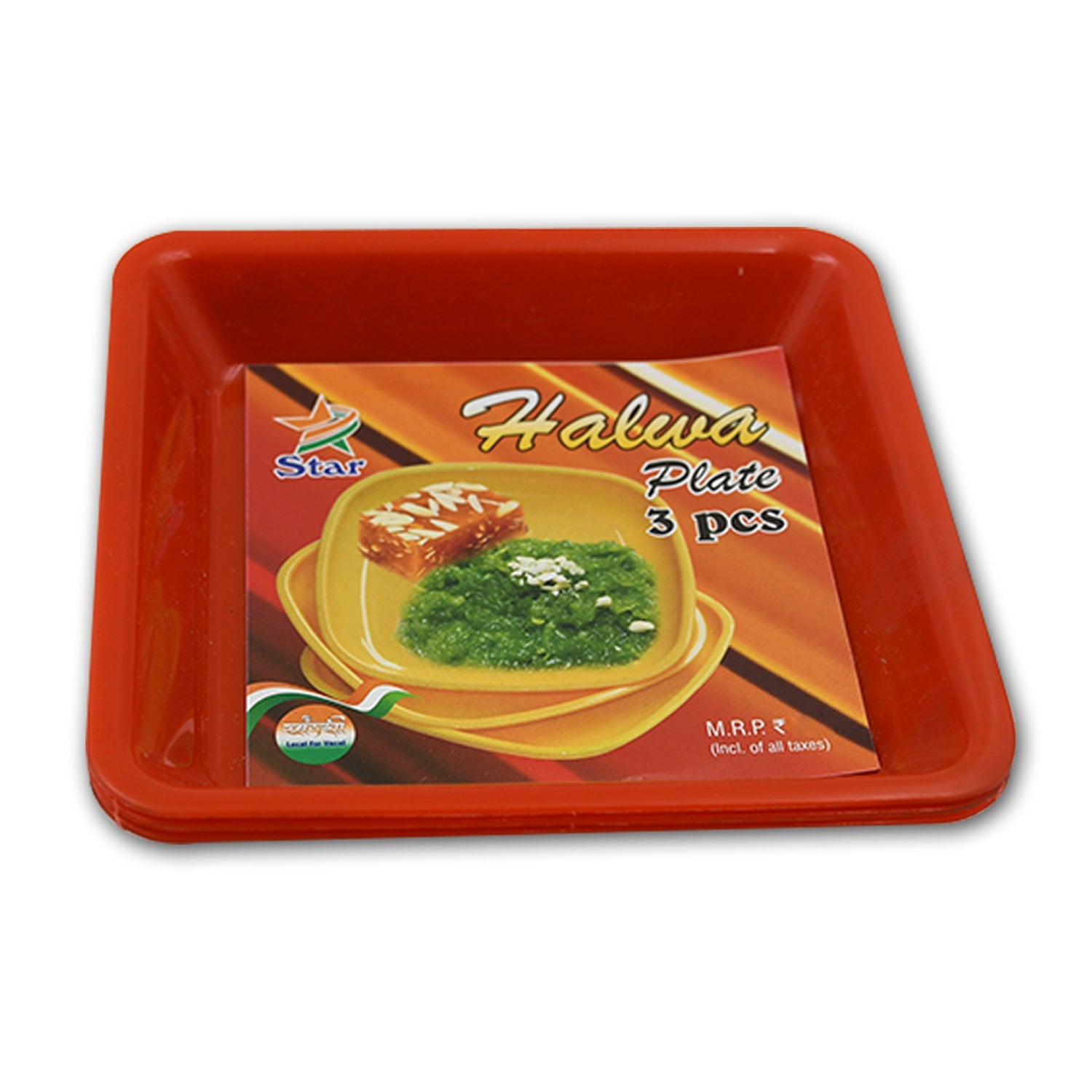 Square Plastic Halwa Dinner Plate Snacks / Breakfast, Restaurant Serving Trays Home School Coffee Hotel Kitchen Office (3 Pcs Set) - jugaad.shop