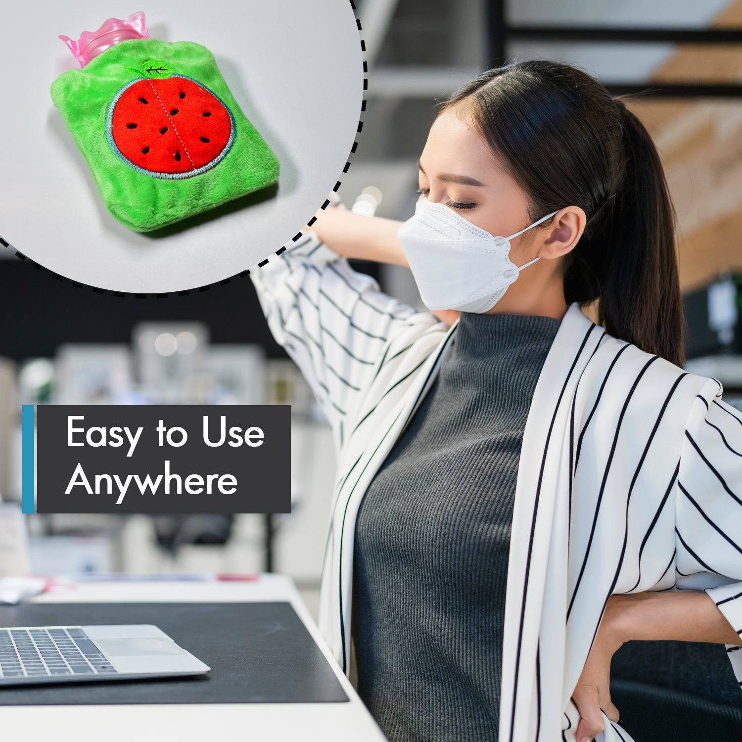 Watermelon small Hot Water Bag with Cover for Pain Relief, Neck, Shoulder Pain and Hand, Feet Warmer, Menstrual Cramps. - jugaad.shop