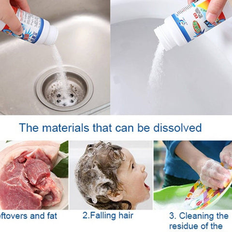 POWERFUL SINK AND DRAIN CLEANER, PORTABLE POWDER CLEANING TOOL SUPER CLOG REMOVER CHEMICAL POWDER AGENT FOR KITCHEN TOILET PIPE DREDGING - jugaad.shop