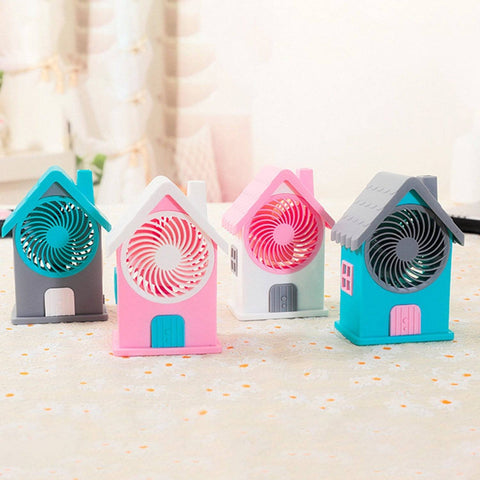 Mini House Fan House Design Rechargeable Portable Personal Desk Fan For Home , Office & Kids Use (Battery Not Include) - jugaad.shop