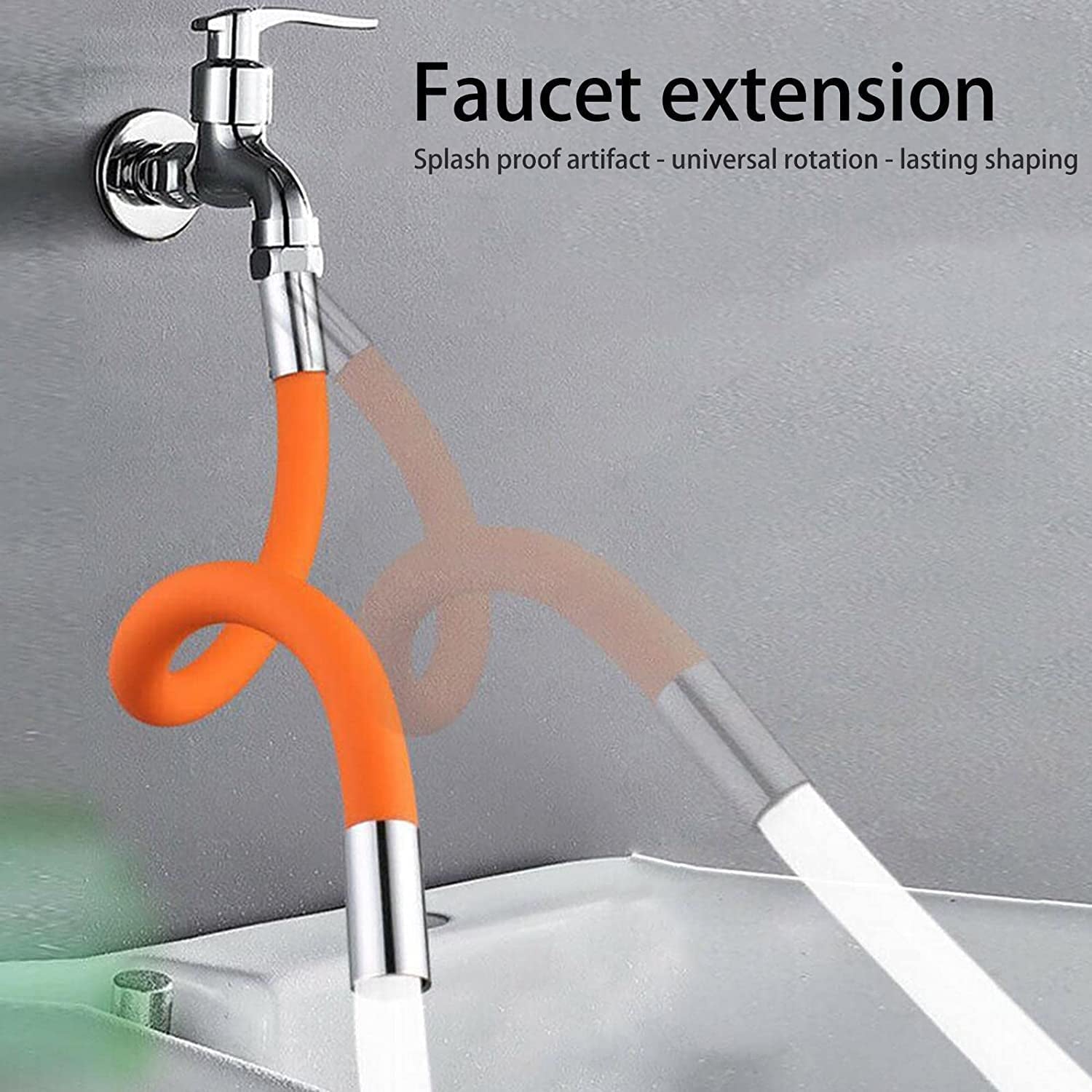 Flexible Water Tap Extender, Universal Foaming Extension Tube with Connector, 360 Free Bending Faucet Extender, Adjustable Sink Drain Extension (46cm) - jugaad.shop