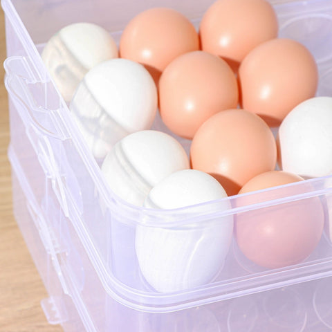 3-Layer Plastic Refrigerator Egg Storage Box (36 Grid) - jugaad.shop