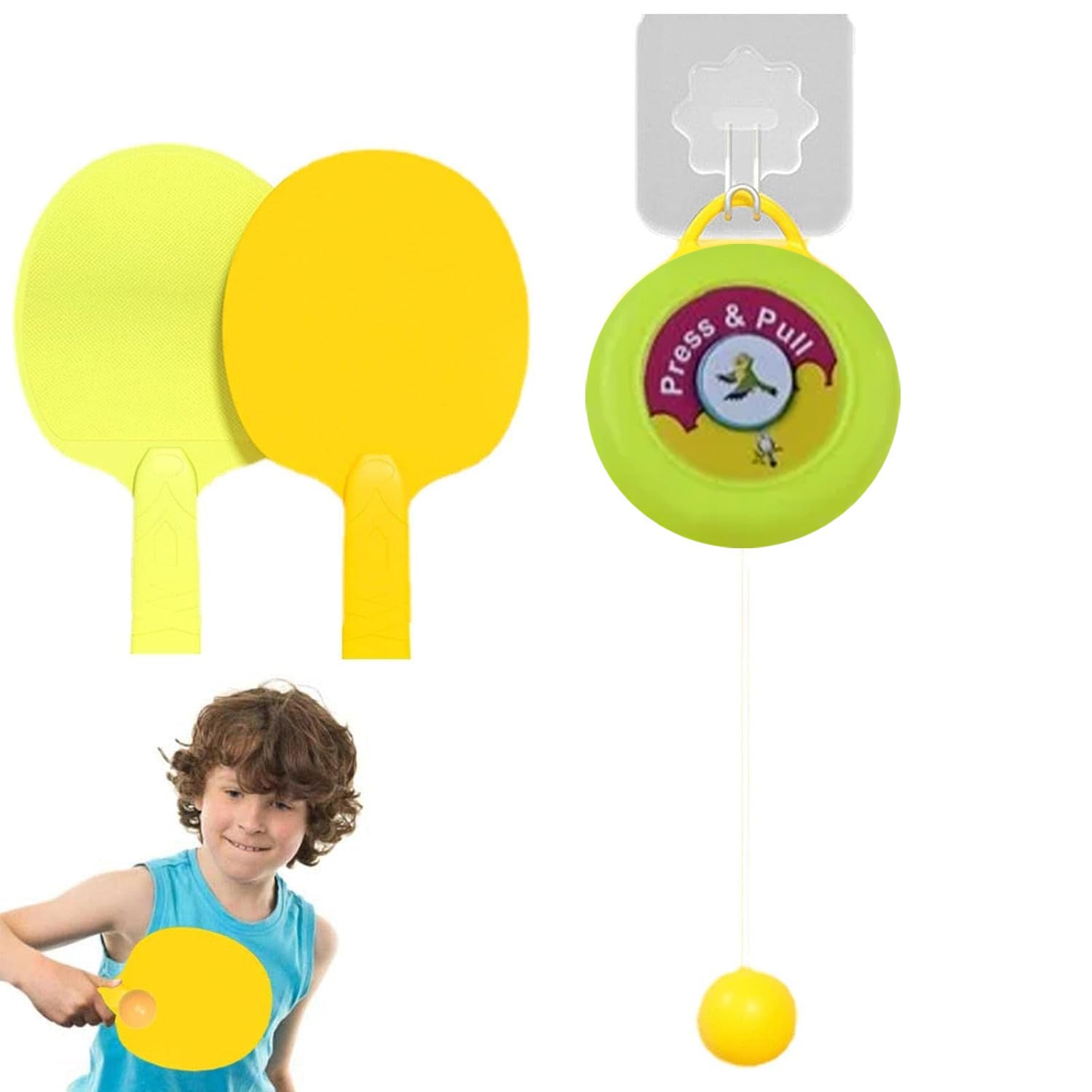 Portable Indoor Hanging Table Tennis with Three Ball, Table Tennis Self Training Set - jugaad.shop