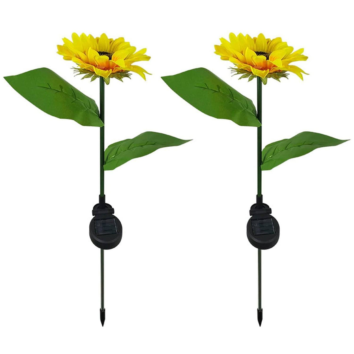 2 Pc Outdoor Solar Sunflower Lights Intelligent Light Control Waterproof Garden Landscape Stake Light - jugaad.shop