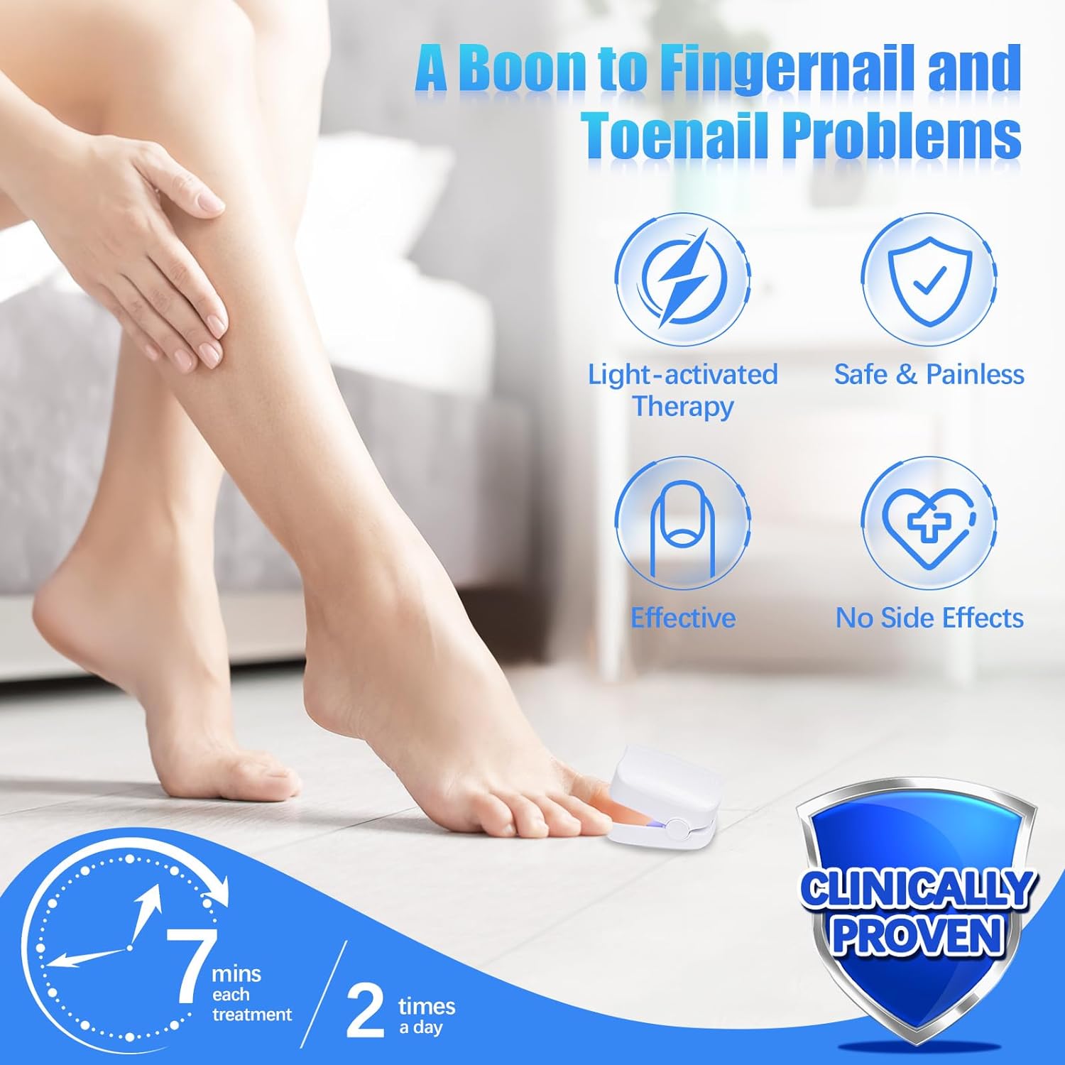 Rechargeable Nail Fungus Treatment for Toenail, Toe Nail Fungal Treatment Nail Fungus Laser Device, Anti-Fungal Nail Treatment for Hand & Feet Infections Remover for Home Use - jugaad.shop