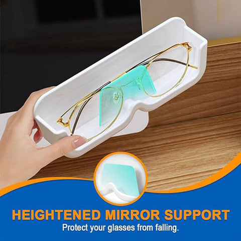 Wall Mount Sunglass Organizer Simple Space Saving Glasses Storage Box Eyewear Stand Holder for Showcase Bedroom Apartment With 2 pc Double Sided Adhesive Sticker (2 Pcs Set) - jugaad.shop