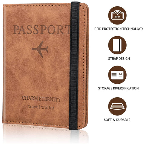 Passport Holder Cover PU Leather Travel Wallet case (1 Pc / 15×11 Cm)