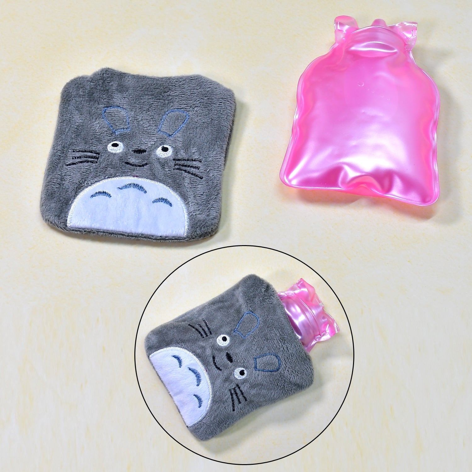 Totoro Cartoon Small Hot Water Bag with Cover for Pain Relief - jugaad.shop