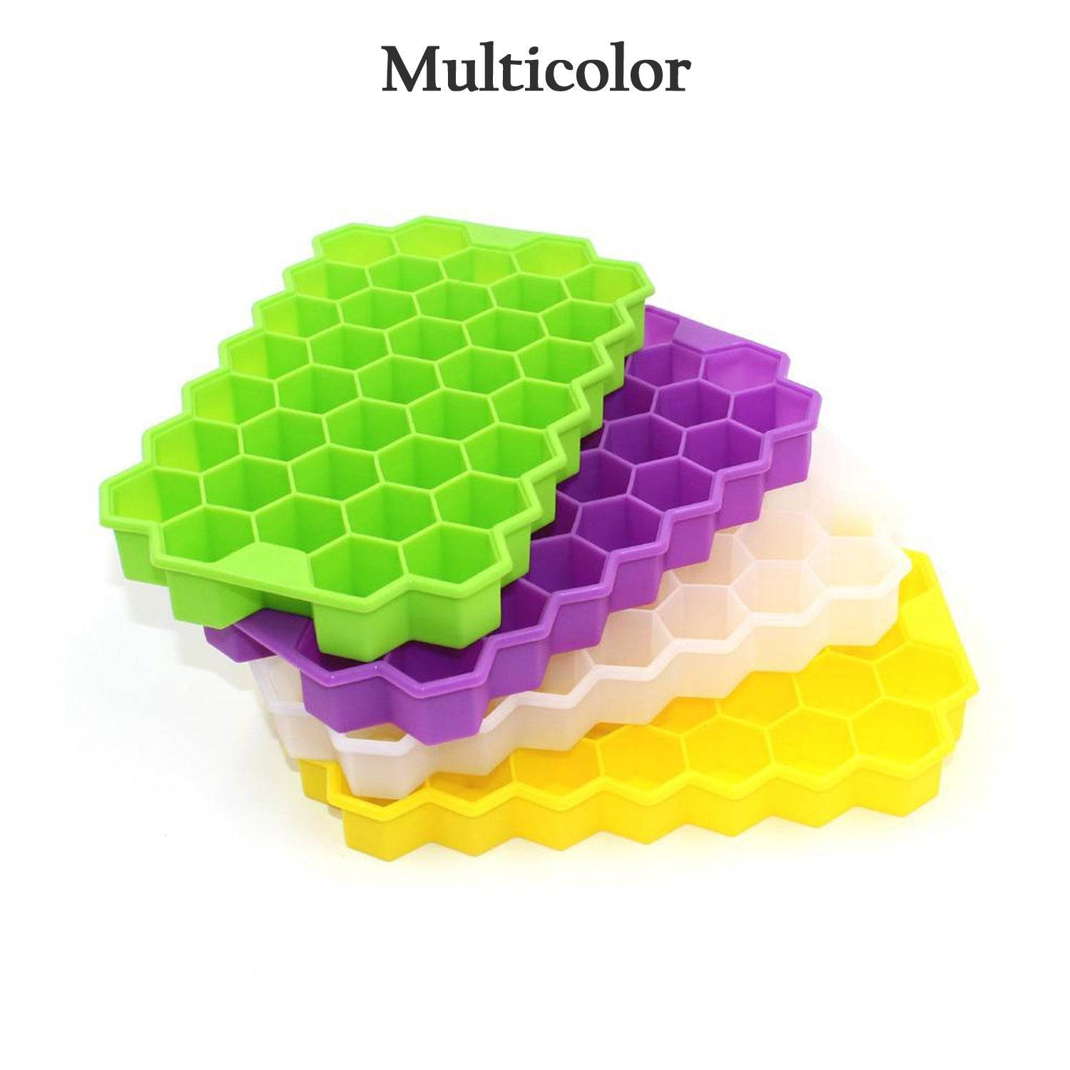 Silicone Ice Cube Trays 32 Cavity Per Ice Tray [Multi color] - jugaad.shop