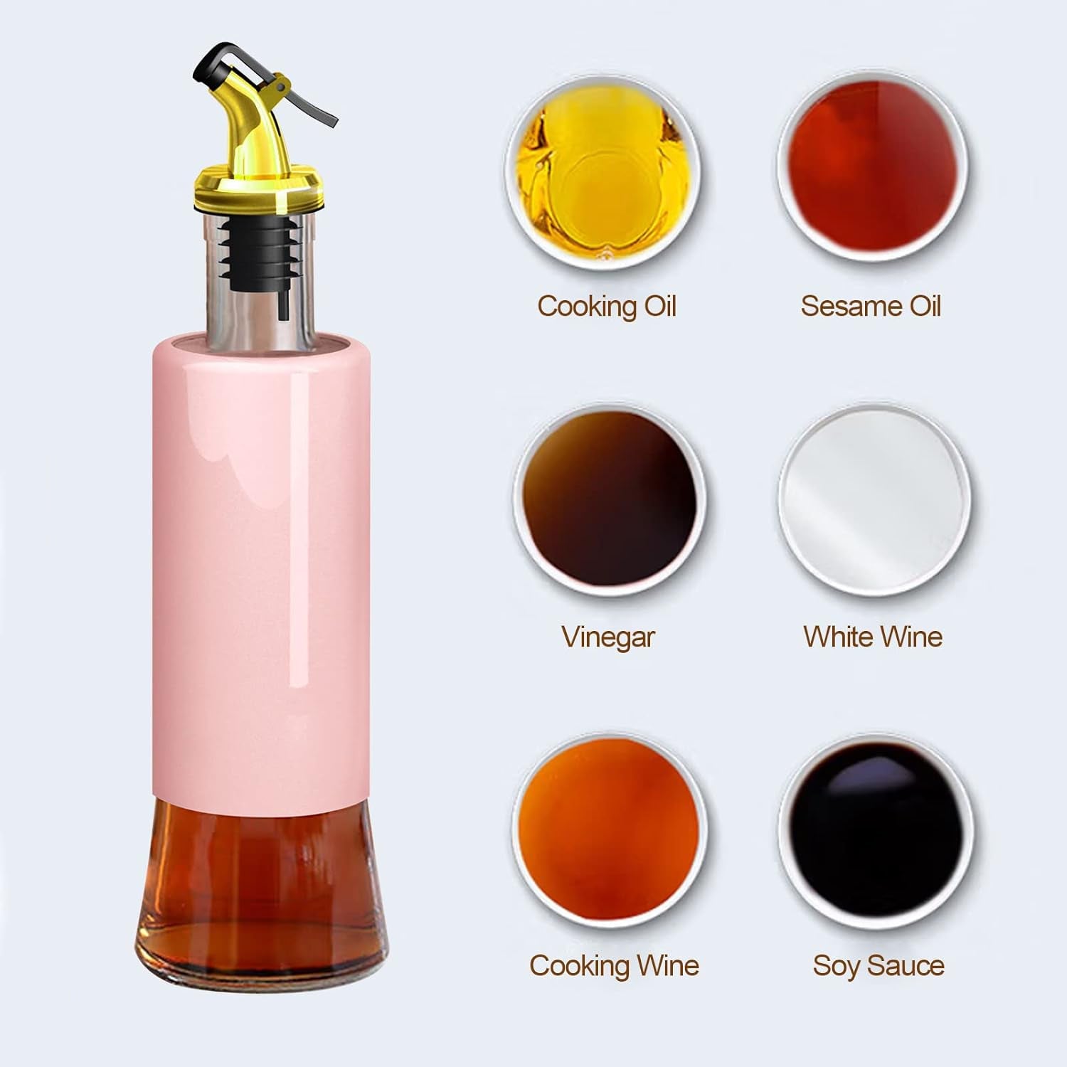 300 ML Olive Oil Dispenser Bottle Leakproof Condiment Glass Container Non- Drip Spout Soy Sauce Vinegar Cruet Bottle for Kitchen Cooking BBQ Fry for Kicthen Home (300 ML) - jugaad.shop