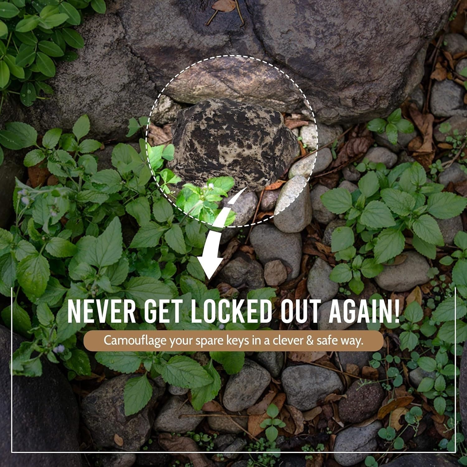 Hide a Key Outside Rock Looks Like a Real Rock - Weatherproof Rock Key Perfect for Emergencies - Fake Rock Key Hider Outside Decorative (1 Pc) - jugaad.shop