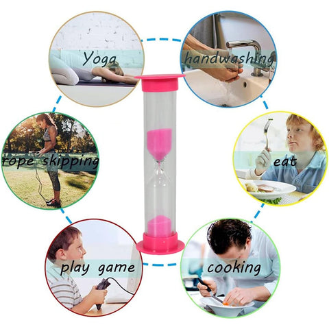 Sand Timer Plastic Hourglass, Sand Glass Toy Sand Clock for Kitchen, Office, School and Brushing Teeth for Bathroom Timer Clock Children Hourglass Sand glass Toothbrush Household Sand Clock (3 Min Approx / 5 pc) - jugaad.shop