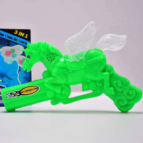 Laser light effect toy gun for kids, bright colors