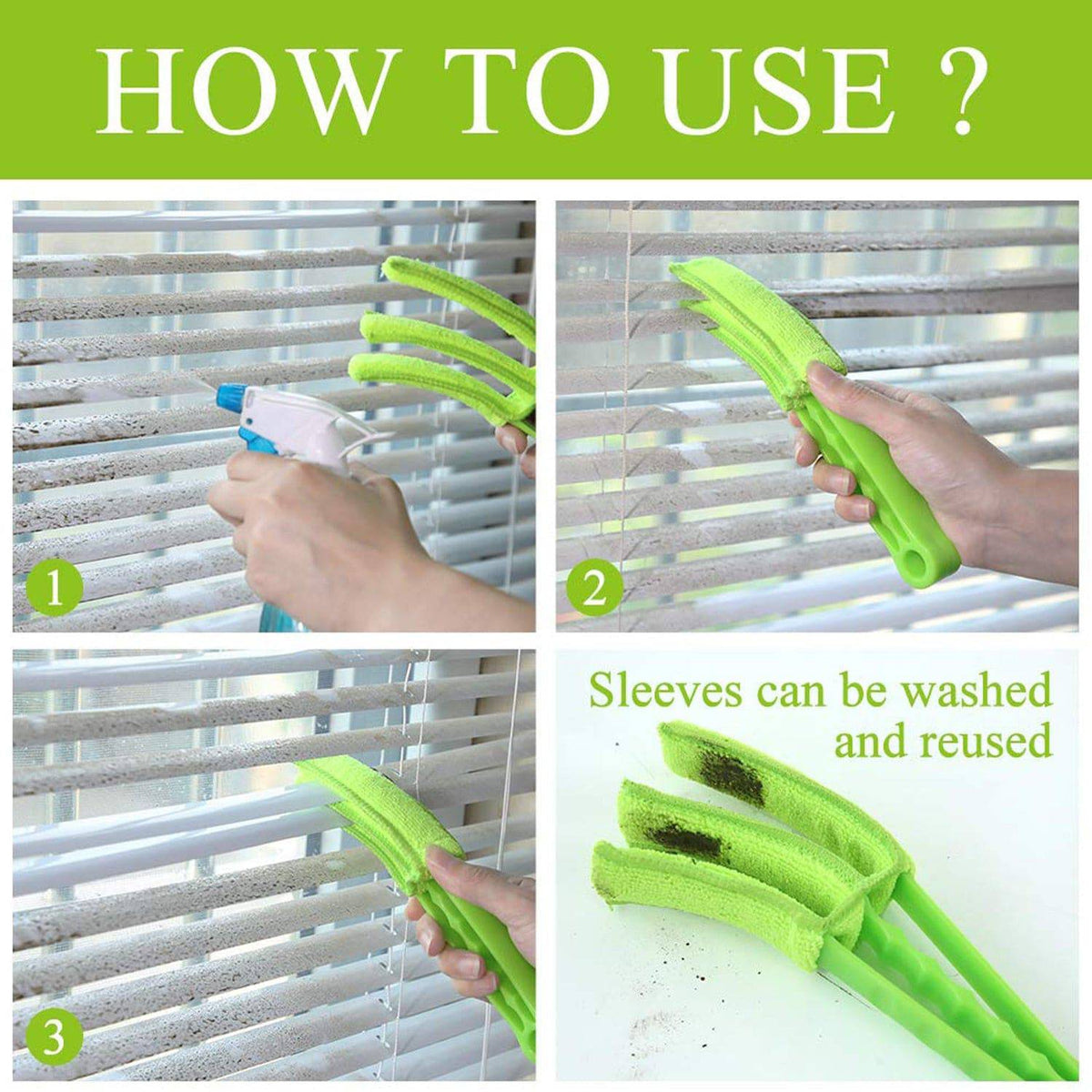 Window Blind Cleaner Duster Brush with Microfiber Sleeves - Blind Cleaner Tools for Window Shutters Blind Air Conditioner Jalousie Dust - jugaad.shop