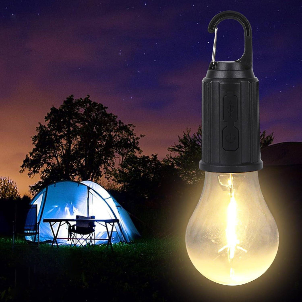 Rechargeable Camping Lights for Tents LED Camping Tent Lantern 3 Lighting Modes Tent Lamp Portable Emergency Camping Lights with Clip Hook for Camping Hiking Fishing, Backpacking (1 Pc) - jugaad.shop