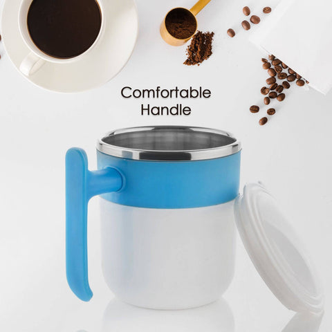 Stainless Steel Lid Cover Hot Coffee/Tea Mug Hot Insulated Double Wall Stainless Steel, Coffee and Milk Cup with Lid - Coffee Cup (1 Pc ) - jugaad.shop