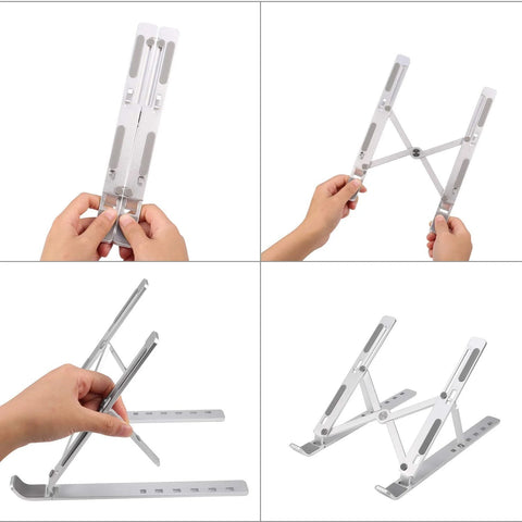 Metal Portable Laptop Stand, with 7 Adjustable Angles (1 Pc) - jugaad.shop