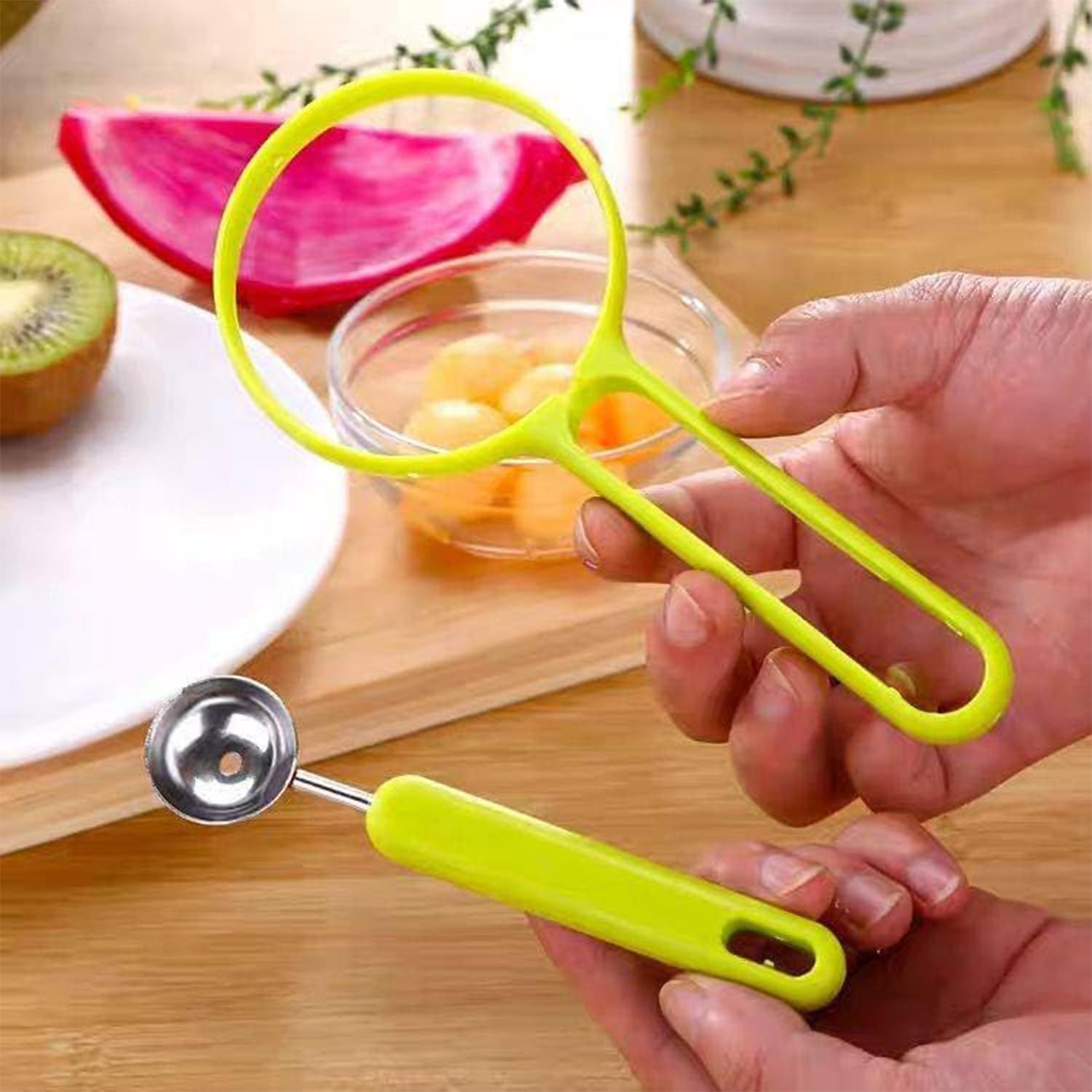 2 in 1 Kitchen Tool - Soft Fruit Peeler and Baller - Avocado, Papaya, Watermelon, Honey Dew - Kitchen Gadget Tool (1 Pc) - jugaad.shop