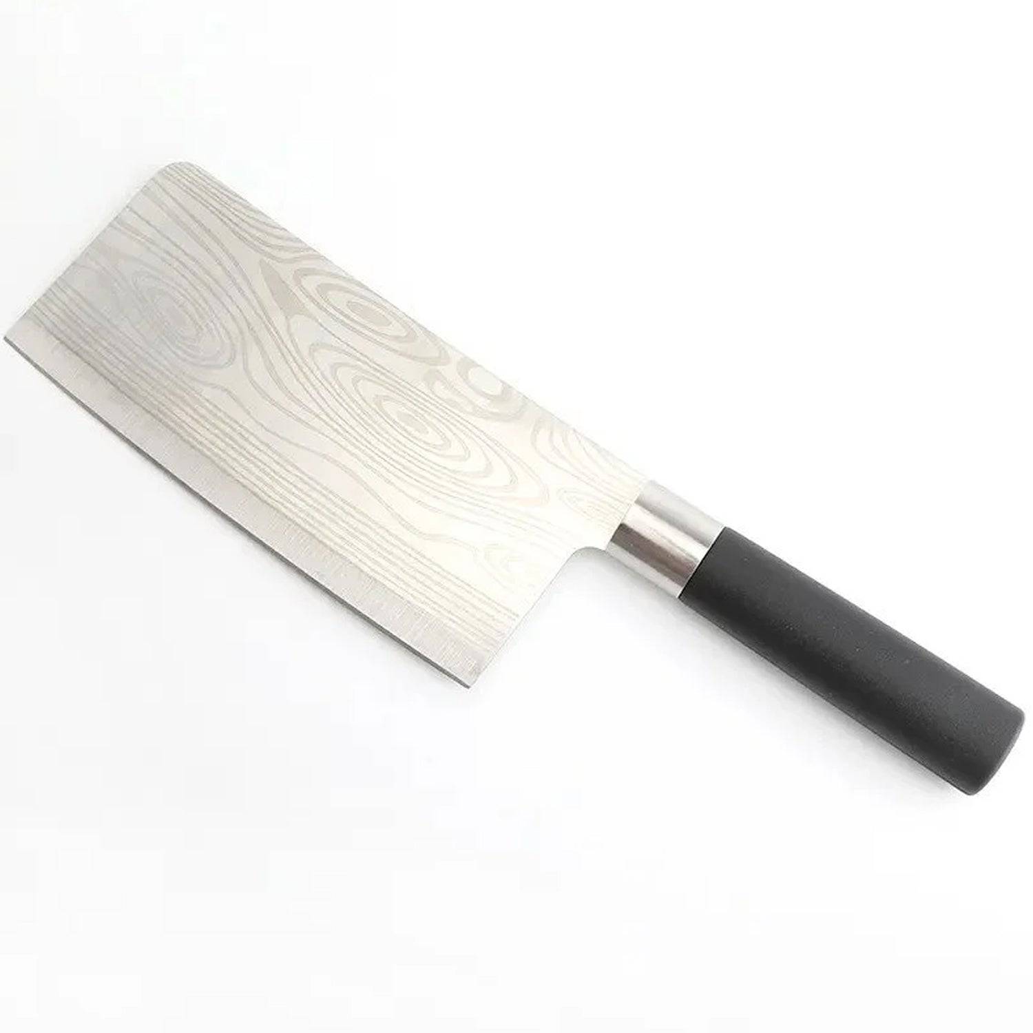 Stainless Steel Chef Damascus Cleaver Vegetable Knife with Plastic Handle & Cover, Multipurpose Use for Kitchen or Restaurant (12 Inch) - jugaad.shop