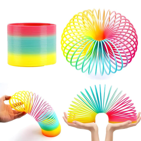 Rainbow Spring, Rainbow Spring Toys, Slinky, Slinky Spring Toy, Toy for Kids, for Kids Adults of All Age Group, for Birthdays, Compact and Portable Easy to Carry (1 Pc) - jugaad.shop