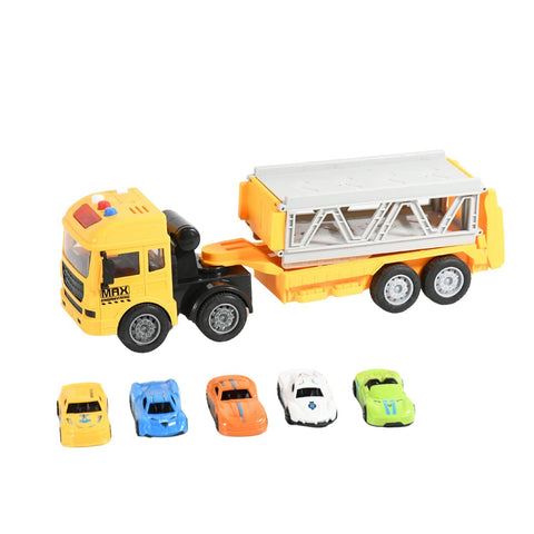 Realistic Long-Haul Toy Vehicle Transport Playset with Lights and Sound - jugaad.shop