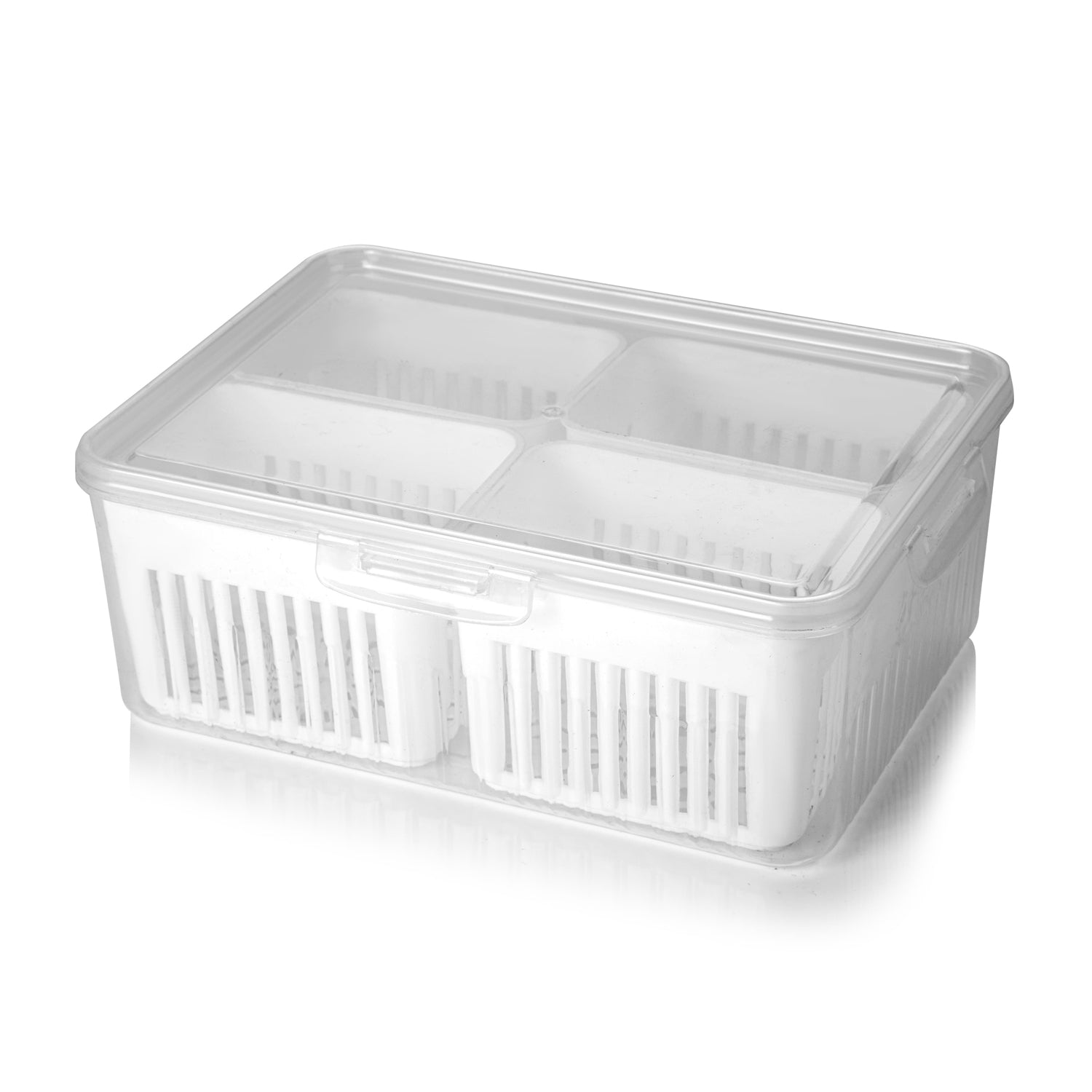 Fridge Storage Boxes Freezer Storage Containers, Container for Kitchen Storage Set, Storage in Kitchen, Vegetable Storage, Draining Crisper Refrigerator Food Box (1 Pc) - jugaad.shop