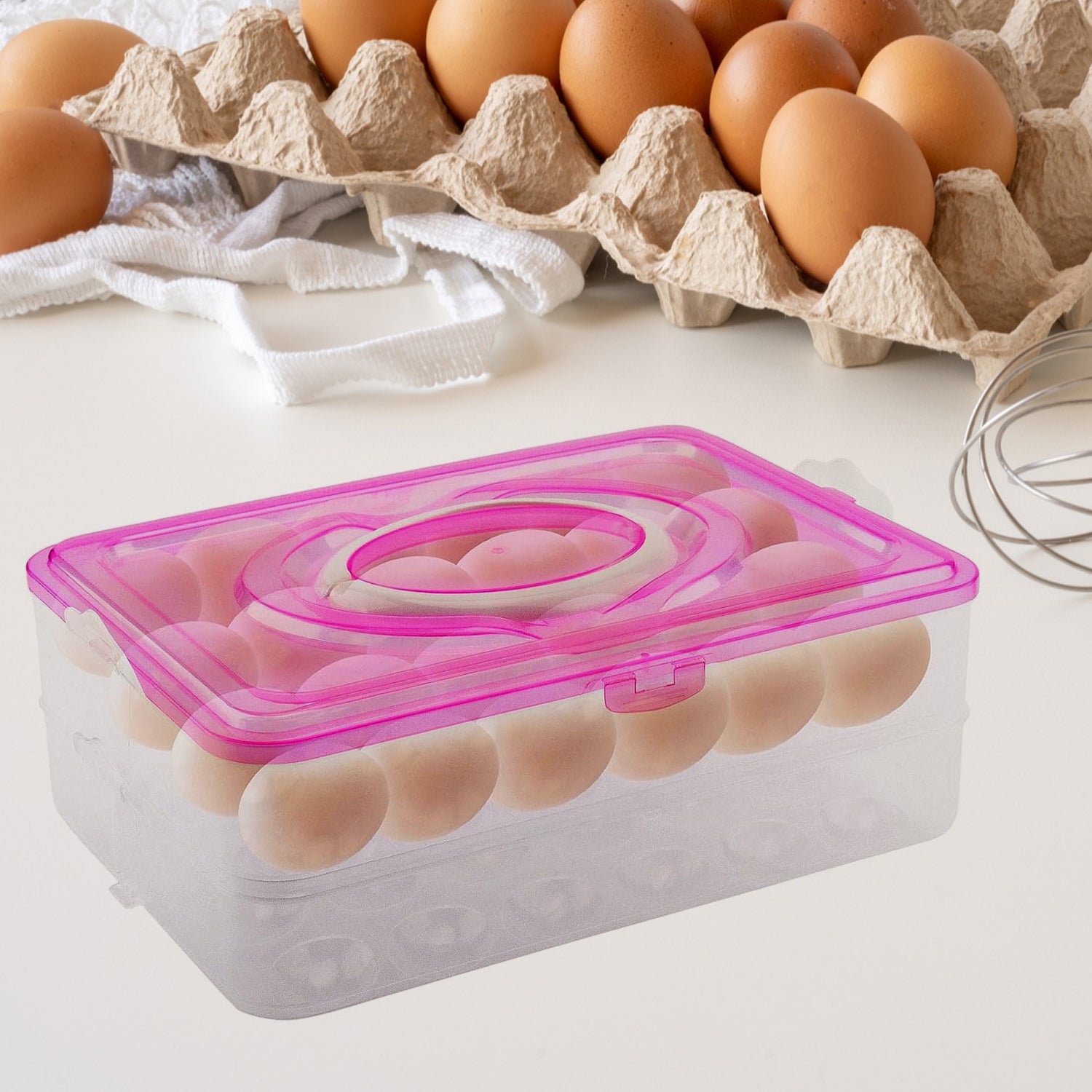 Double Layer 24 Grid Egg Storage Box for Egg Storage Container - jugaad.shop