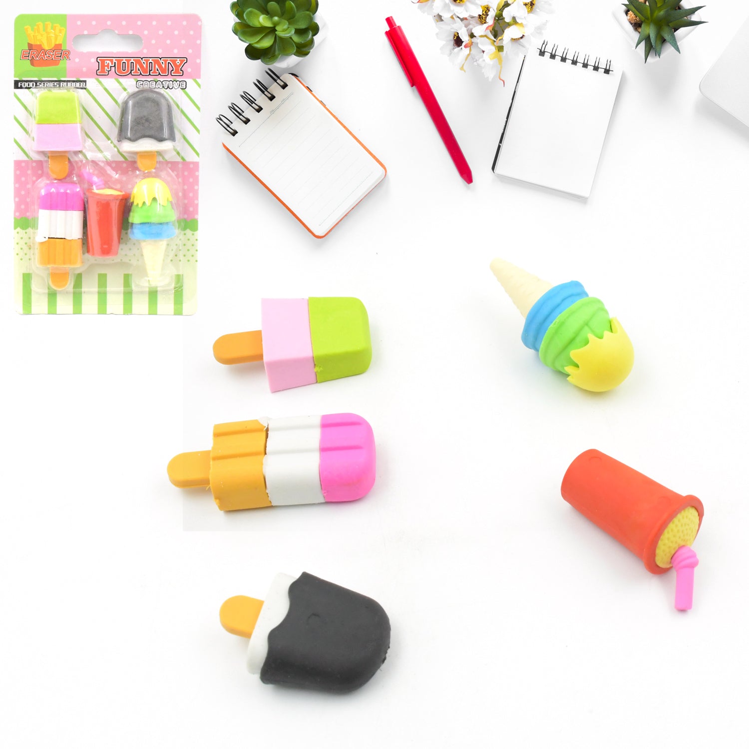 Mini Eraser Set for Kids (5 Pieces) - Fun Designs, Party Favors, School Prizes - jugaad.shop