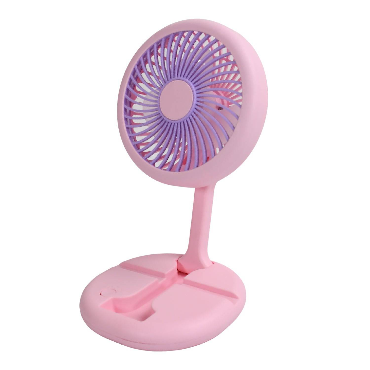 USB Rechargeable Portable Fan With LED Light Heavy Duty & Foldable Fan With Charging Port Home, Outdoor, Temple - jugaad.shop