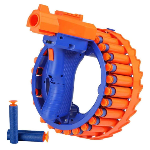 Amazing Toy Gun, Electric Gun for Children, 28 Soft Bullets for Youth Safety, Children's Electric Hand Ring Wheel Soft Bullet Gun, Gift Toys - jugaad.shop