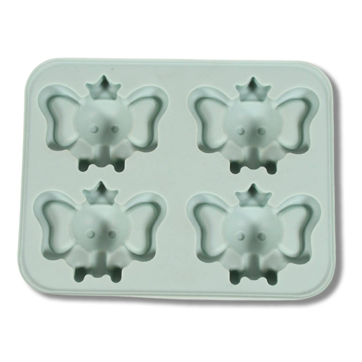 Silicone Cartoon Shape 4 Grid Ice Cube Tray Ice Cube Molds Trays Small Cubes Tray For Fridge, Flexible Silicon Ice Tray (1 pc) - jugaad.shop