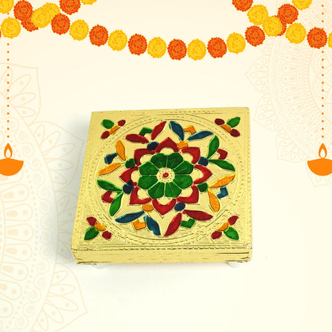 Handicraft Wood Chowki for Pooja , Wooden Bajot for Sitting, Multipurpose Stool (Multi color) (1 Pc) - jugaad.shop