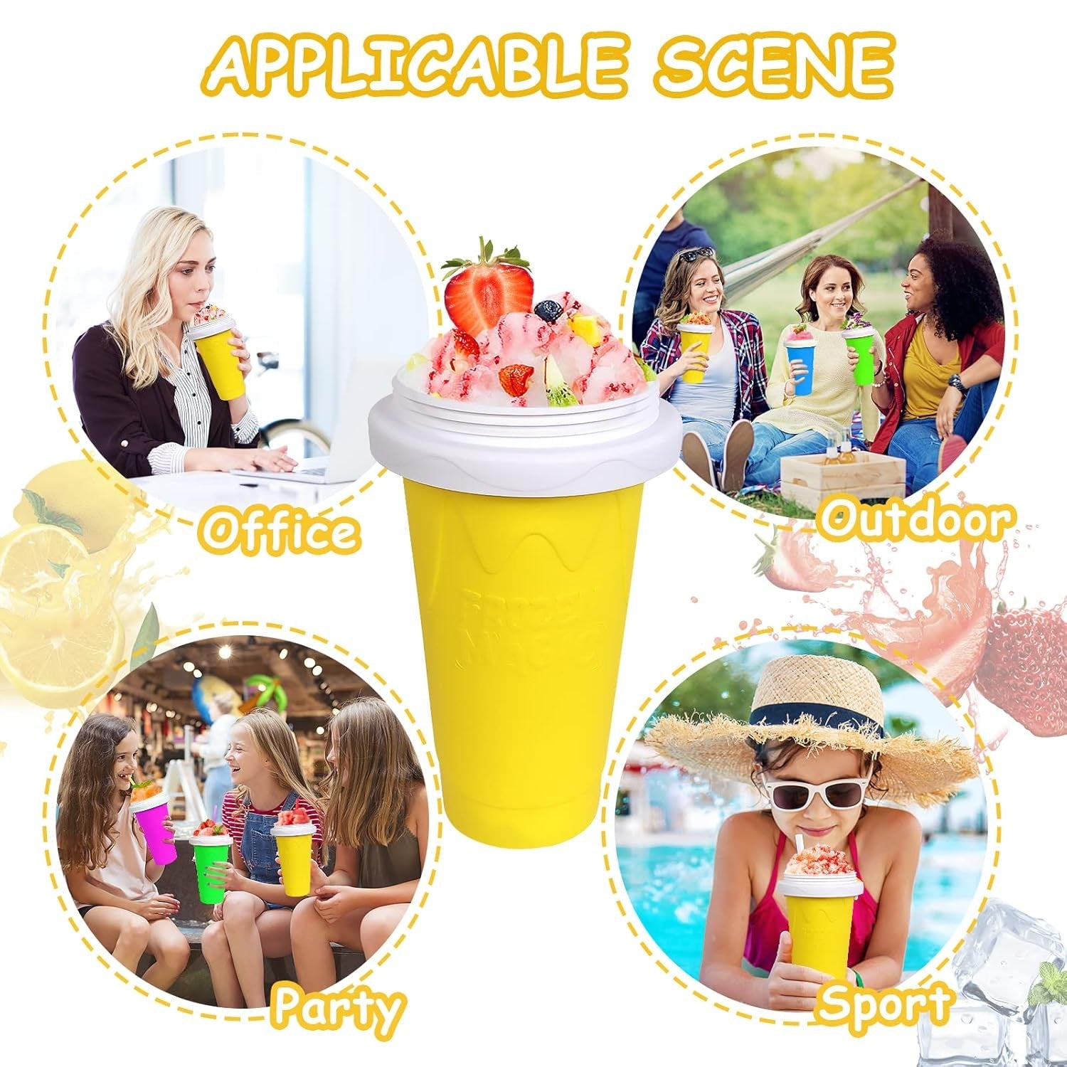 Smoothies Maker Cup, Magic Quick Frozen Smoothies Cup Cooling Cup Double Layer Squeeze Cup Slushy Maker (1 Pc) - jugaad.shop