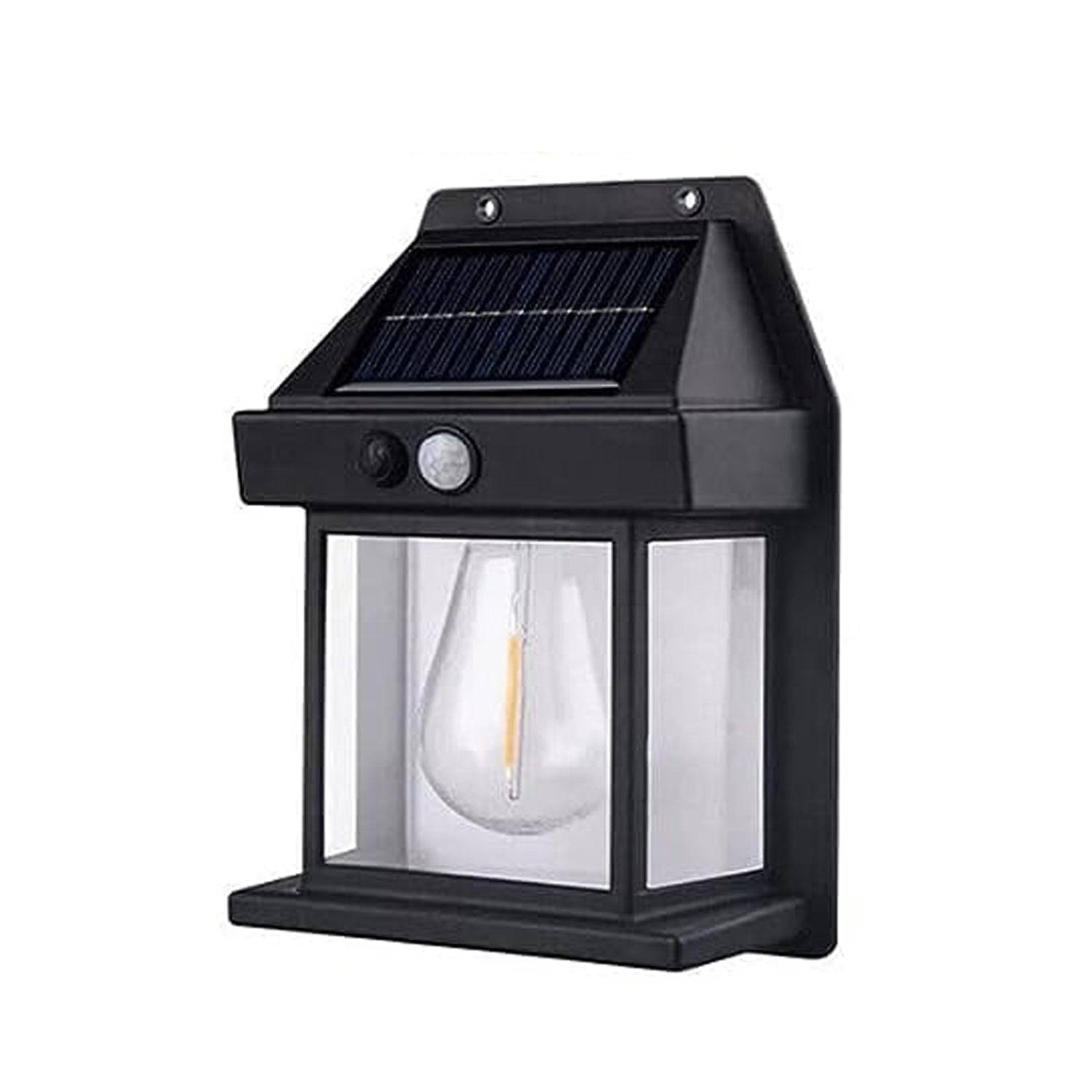 Solar Wall Lights / Lamp Outdoor, Wireless Dusk to Dawn Porch Lights Fixture, Solar Wall Lantern with 3 Modes & Motion Sensor, Waterproof Exterior Lighting with Clear Panel (1 Pc ) - jugaad.shop