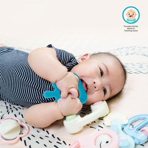 Silicone Baby Teether Pack of 1 (Mix Design & Color)-jugaad.shop