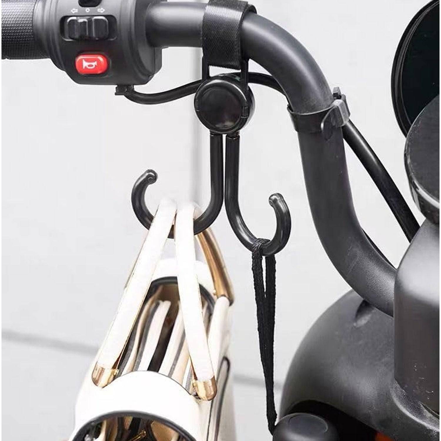 Multi-Purpose Strong Pushchair Hook Clip Baby Carriage Hook 360Degree Rotating Black Stroller Clip for Hanging Bag, Baby Carriage Hook for Cars, Wheelchairs, Walking Aids, Bicycles, Shopping Trolley, Bicycles (1 Pc) - jugaad.shop