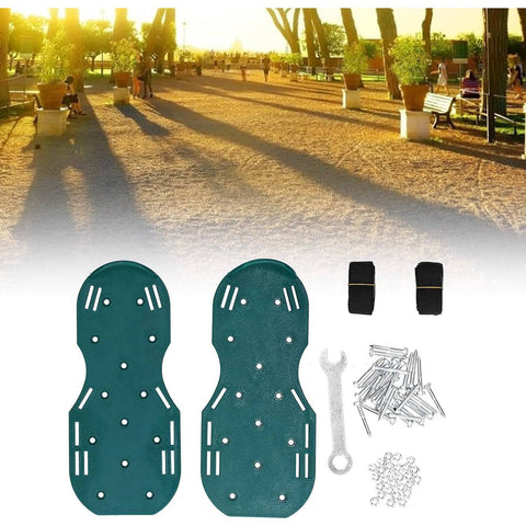 Lawn Aerator Sandals, Garden Grass Aerator Spiked Sandals Green Studded Shoes for Yard Patio Garden Excavation - jugaad.shop