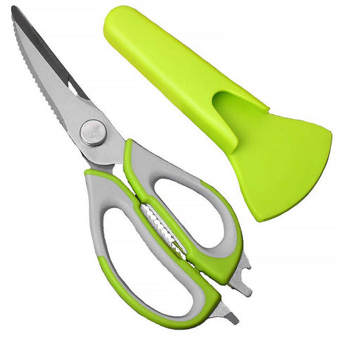 Multi-Purpose Kitchen Shears with Magnetic Holder, Stainless Steel, Red Multifunction Heavy Duty and Kitchen Scissors - jugaad.shop