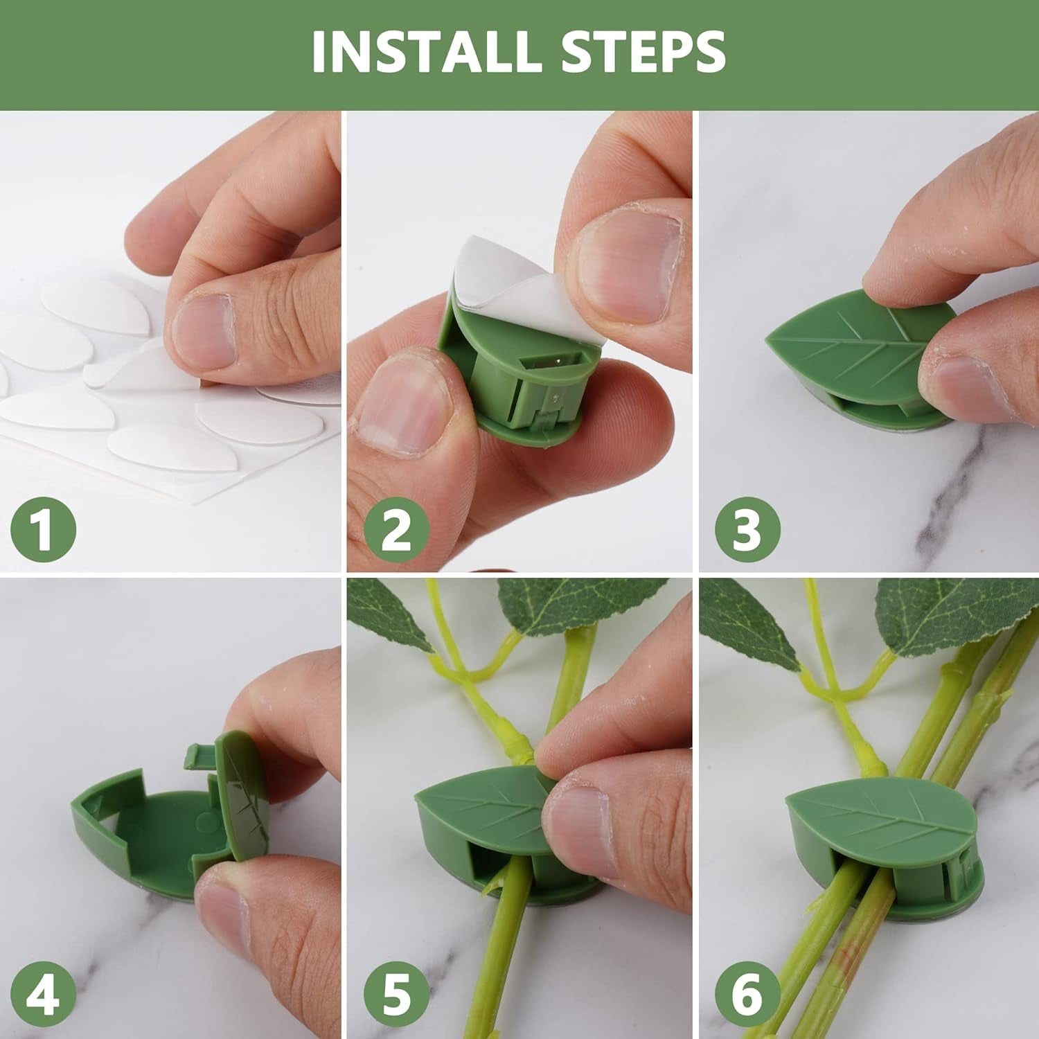 Plant Climbing Wall Fixture Clip Self-Adhesive Hook Vines Traction Invisible Stand Green Plant Clip Garden Wall Clip Plant Support Binding Clip Plants for Indoor Outdoor Decoration (10 Pcs Set) - jugaad.shop