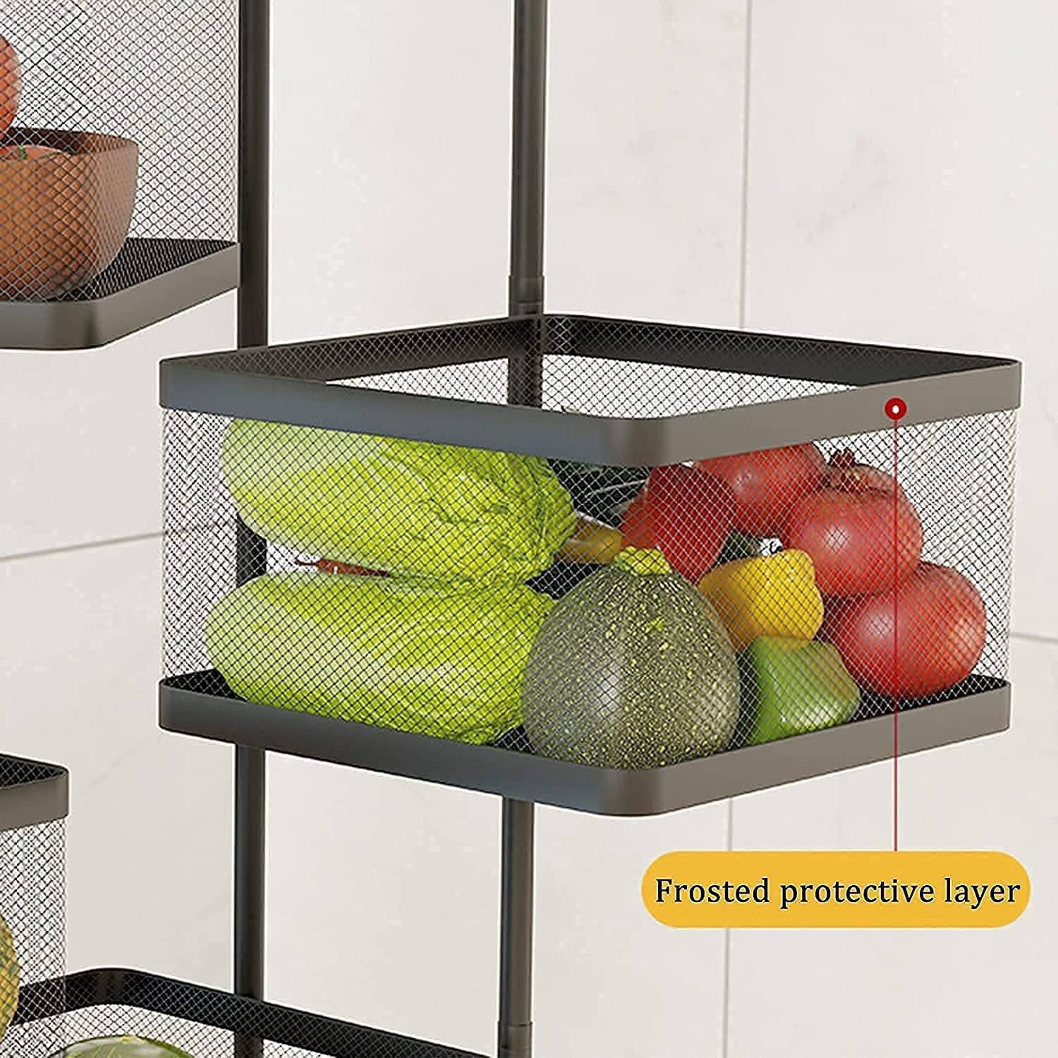 Metal High Quality Kitchen Trolley Kitchen Organizer Items and Kitchen Accessories Items for Kitchen Rack Square Design for Fruits & Vegetable Onion Storage Kitchen Trolley with Wheels (3 Layer) - jugaad.shop