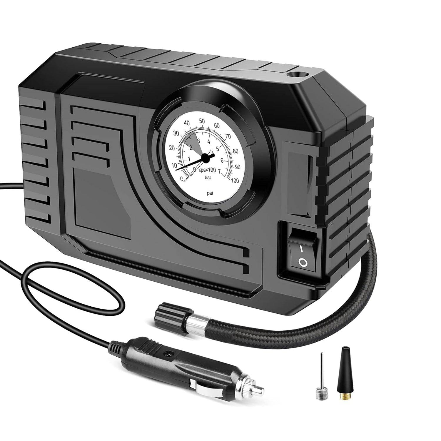 Tire Inflator Portable Air Compressor 12V Small Air Pump for Car Tires Bicycle Balloons, Cars, Bike, Bicycles and Other Inflatables with LED Light (12V) - jugaad.shop