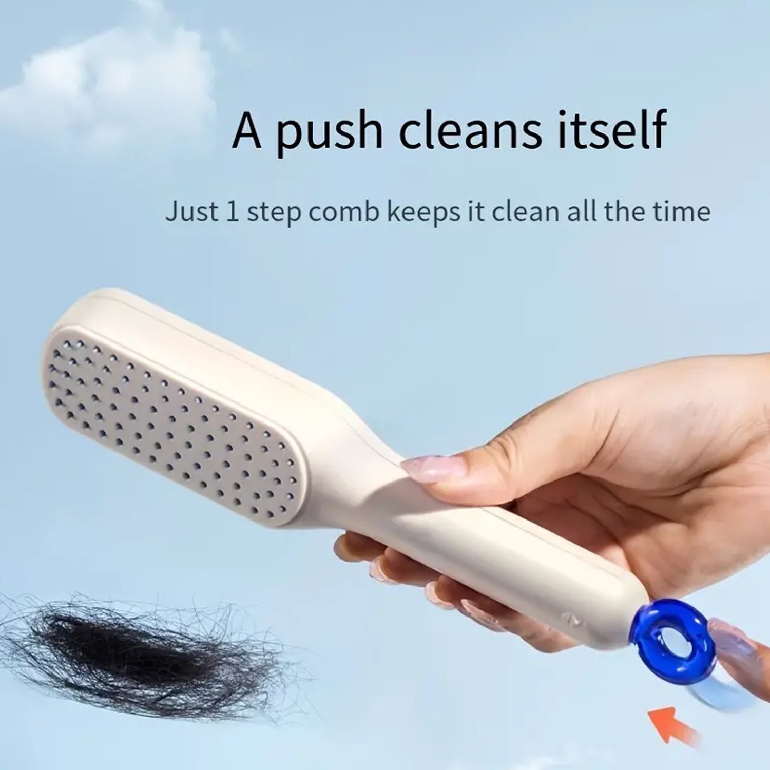 Self-Cleaning Hairbrush, Self-Cleaning Anti-Static Detangling Massage Comb, One-pull Clean Scalable Rotate Lifting Self Cleaning Hairbrush Hair Styling Tools - jugaad.shop